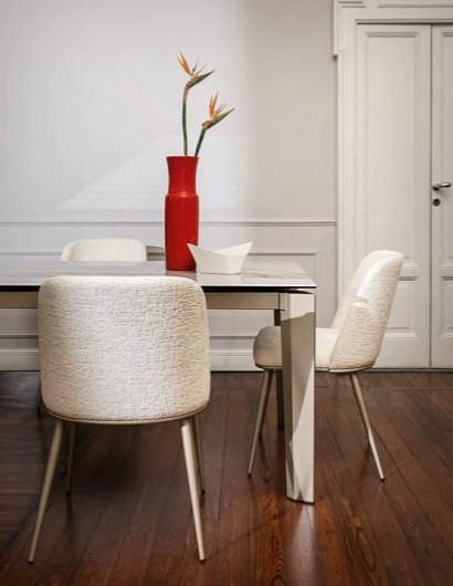 Jídelní židle Foyer, kov, variabilní potah, CS1896-MTO