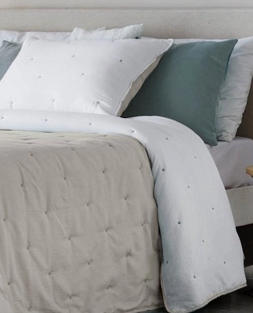 Nadýchaný přehoz Polare Lino, béžový, sada se 2 povlaky na polštář 70x50 cm