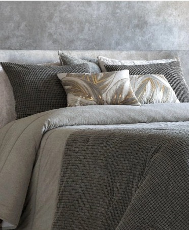 Přehoz na postel Madeira, šedozelený, sada se 2 povlaky na polštáře 70x50 cm