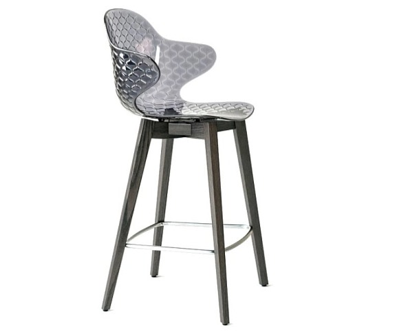 Barová židle Saint Tropez, dřevo, plast, v.65 cm, CS1881