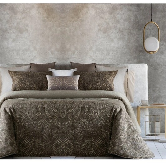 Přehoz Arely Taupe, šedohnědý, sada se 2 povlaky na polštáře 70x50 cm