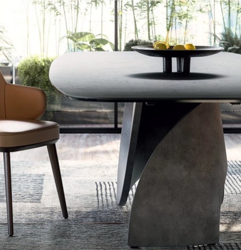 Oválný stůl Seashell, nerozkládací, cement, CS4141-FB 250