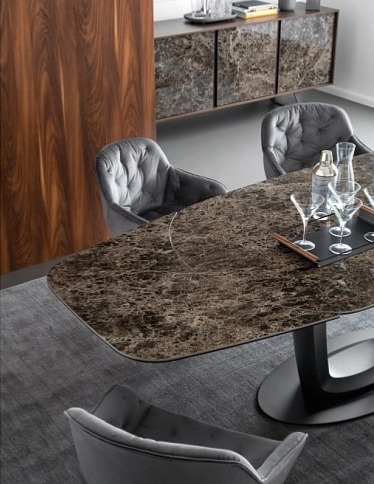 Rozkládací stůl Orbital, sklokeramika, 165(263)x105 cm, CS4145-S 165