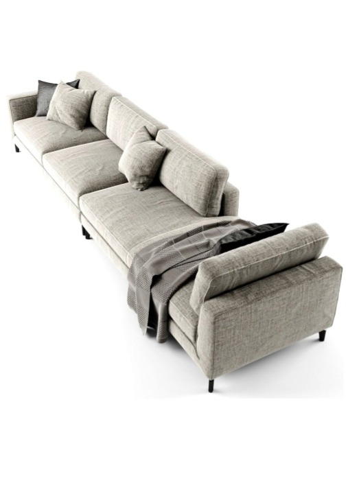 Nadčasová pohovka Carré, látka, kůže, 204 cm, CS3410