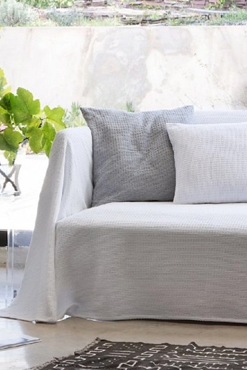 Přehoz na postel, na sofa Sicilia, bílý, bavlna