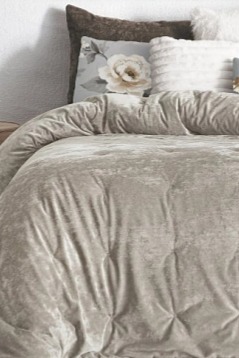 Šedohnědý přehoz Mirabela Taupe, 250x270 cm, sada se 2 povlaky na polštáře