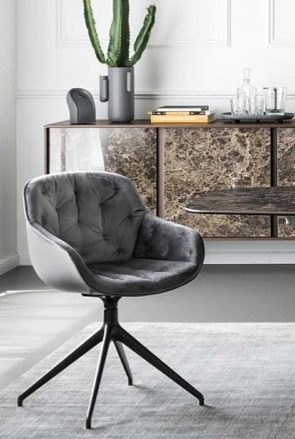 Otočné křeslo Igloo Soft, židle, kov, variabilní potah, CS1874-MTO