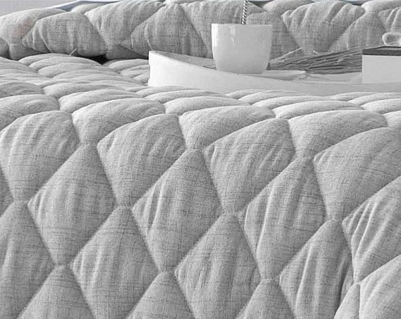 Šedý přehoz Rustik, prošívaný