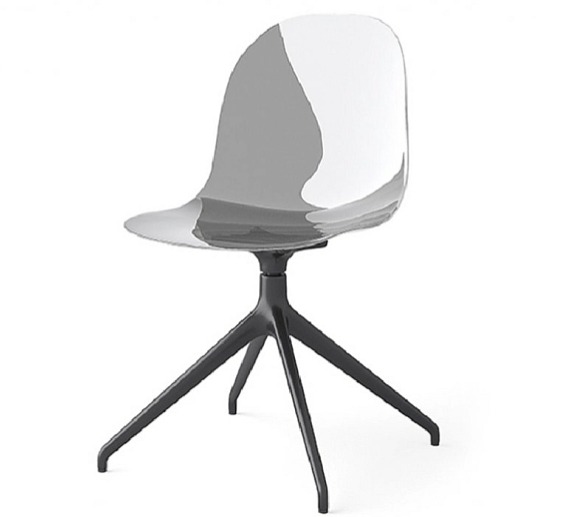 Otočná židle Academy, kov, transparentní skořepina, CB2174