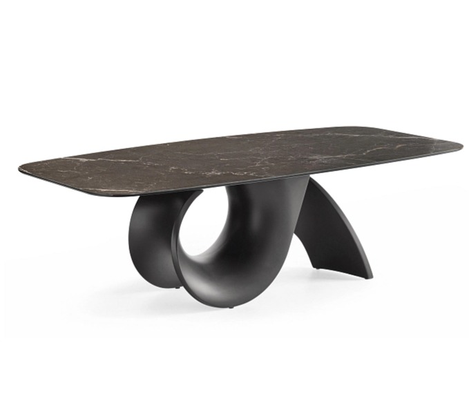 Oválný stůl Seashell, nerozkládací, cement, CS4141-FB 250