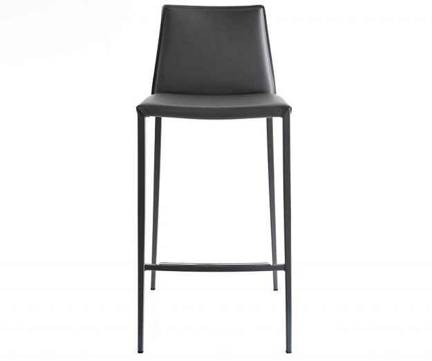 Barová židle Aida, kov, regenerovaná kůže, CS1821