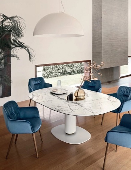 Oválný stůl Elson rozkládací, kov, sklokeramika, CS4137-E 150