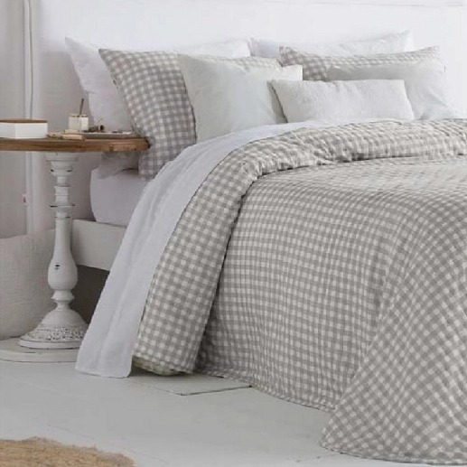 Oboustranný přehoz Aurora Blue, 235x270 cm, se 2 povlaky na polštář