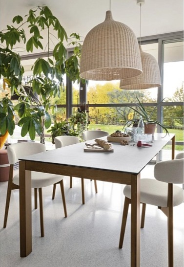 Rozkládací stůl Eminence, sklokeramika/dřevo CB4724-R