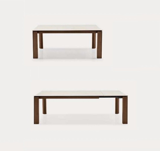 Rozkládací stůl Sigma, sklokeramika/dřevo, CB4069-R