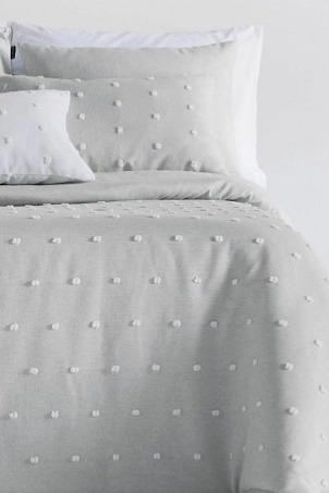 Přehoz Elen Grey, šedý, sada se 2 povlaky na polštáře 70x50 cm