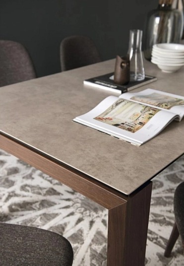 Rozkládací stůl Sigma, sklokeramika/dřevo, CB4069-R