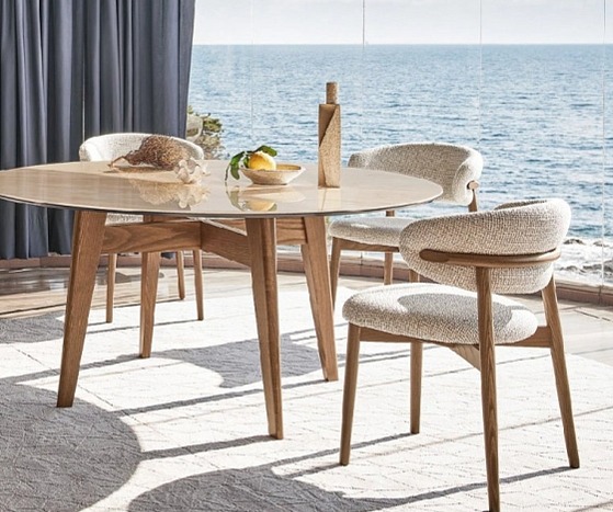 Jídelní židle Oleandro, dřevo, látka, CS2034