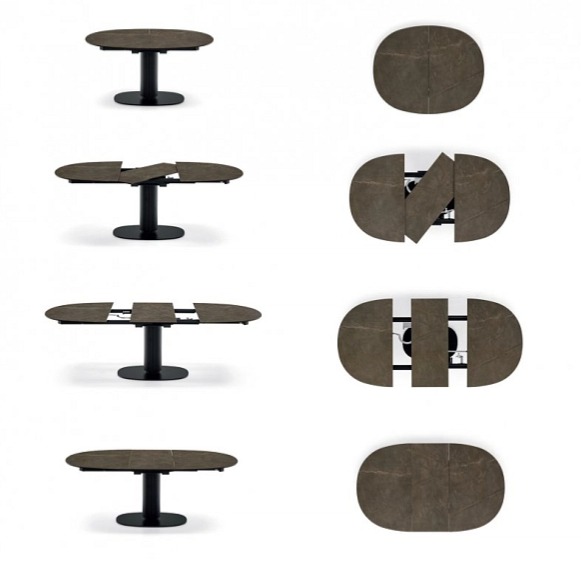 Oválný stůl Elson rozkládací, kov, sklokeramika, CS4137-E 150