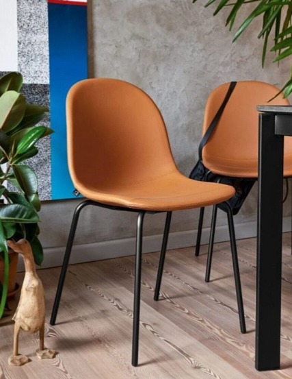 Jídelní židle Academy, kov, regenerovaná kůže, CB1663-LHS