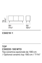 Komoda Sinuosa, dřevěná, 181 cm, CS6216-1
