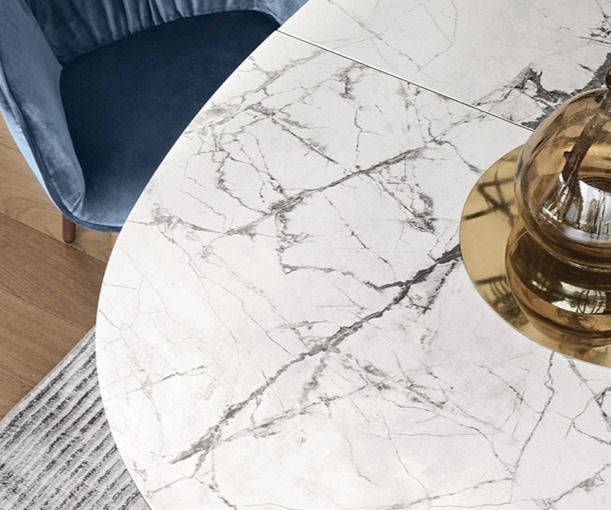 Oválný stůl Elson rozkládací, kov, sklokeramika, CS4137-E 150