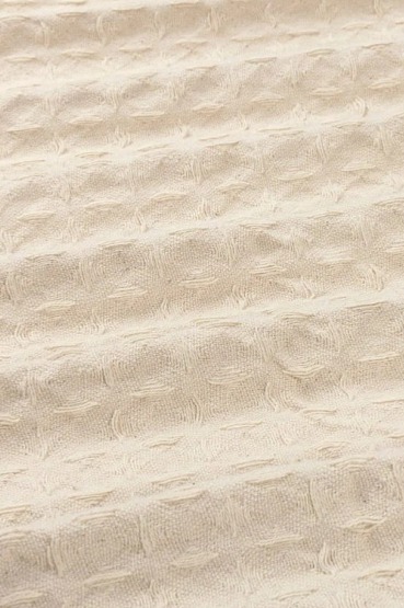 Bavlněný přehoz Panal Crudo, slonová kost, vafle, 270x280 cm
