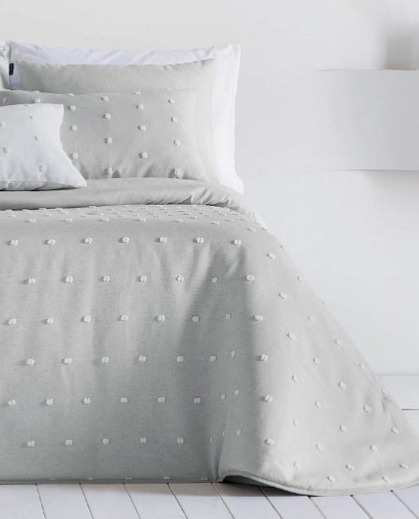 Přehoz Elen Grey, šedý, sada se 2 povlaky na polštáře 70x50 cm