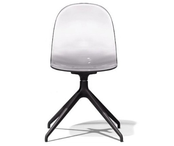 Otočná židle Academy, kov, transparentní skořepina, CB2174