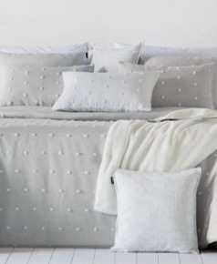 Přehoz Elen Grey, šedý, sada se 2 povlaky na polštáře 70x50 cm