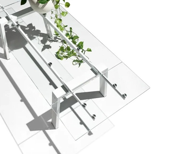 Jídelní rozkládací stůl Zeffiro, skleněný, CB4798