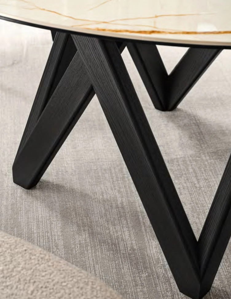 Kulatý stůl Cartesio, dřevo, sklokeramika, CS4092-FD 140