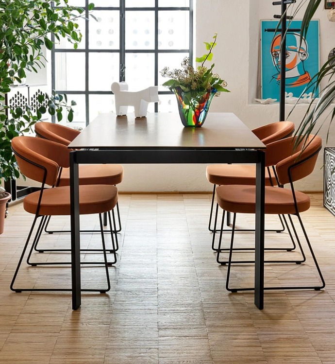 Rozkládací stůl Eminence Fast, sklokeramika/kov, CB4788-R