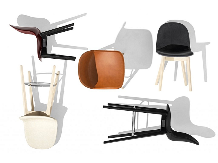 Jídelní židle Academy, dřevo, regenerovaná kůže, CB1665-LHS