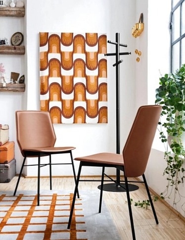 Jídelní židle Sibilla, kov, regenerovaná kůže, CB1959