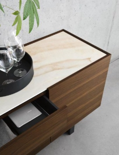 Dřevená komoda Horizon, 4 dveře, zásuvka, CS6017-1A