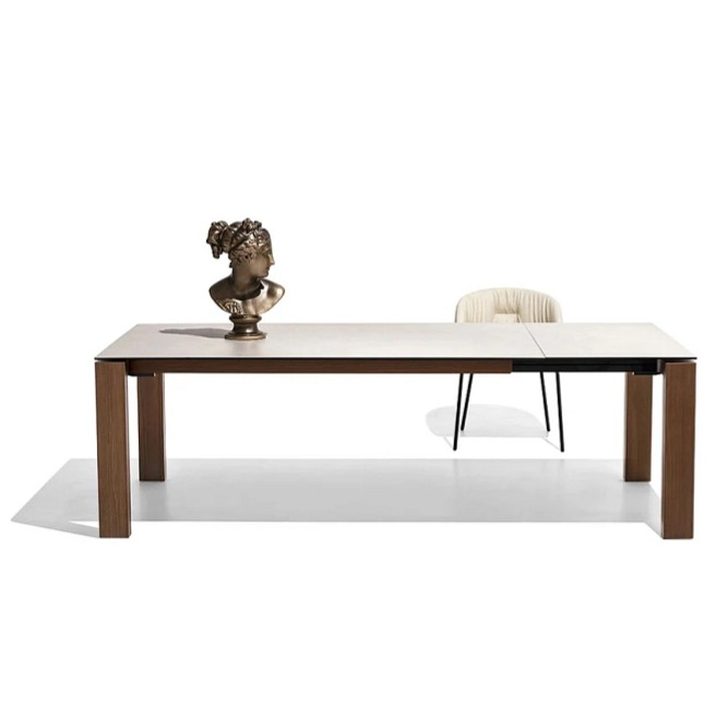 Rozkládací stůl Sigma, sklokeramika/dřevo, CB4069-R