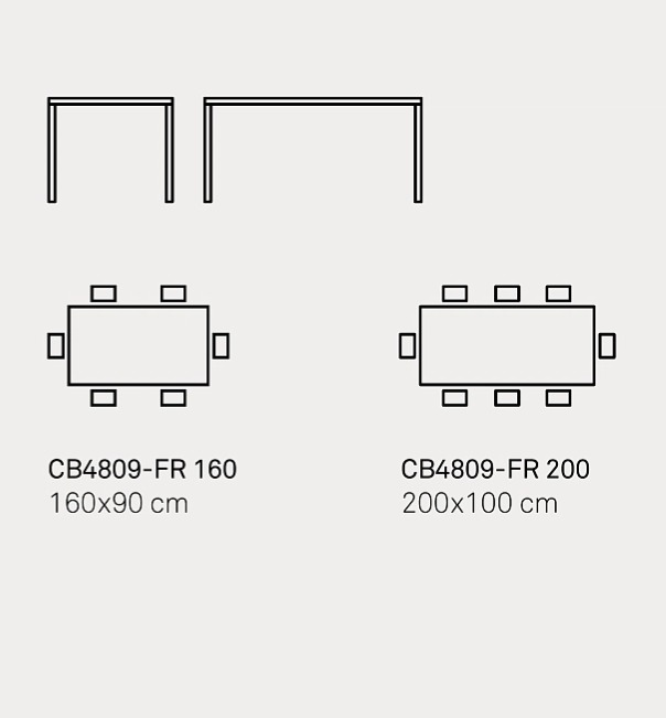 Kovový stůl Iron, CB4809-FR, 200x100 cm