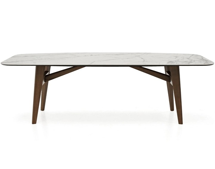 Oválný stůl Abrey, dřevo, sklokeramika, 249x119 cm, CS4127-FB 250