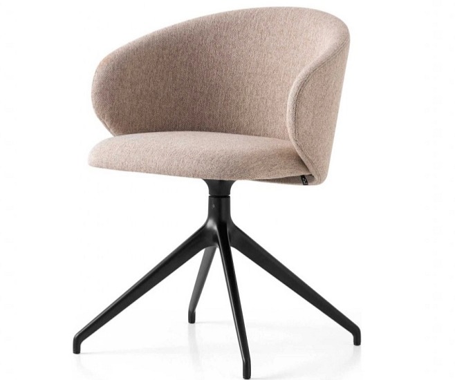 Otočná židle Tuka s područkami, kov, látka, CB2127