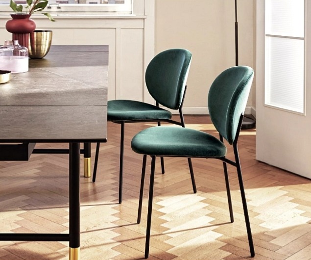 Jídelní židle Ines, kov, látka, CS2004