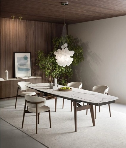 Oválný stůl Abrey, dřevo, sklokeramika, 200x100 cm, CS4127-FB 200