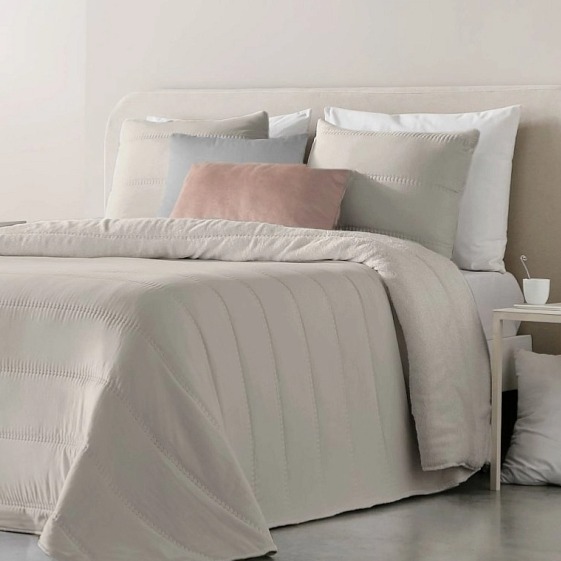 Hřejivý přehoz Hermes Lino, sada se 2 povlaky na polštář 70x50 cm