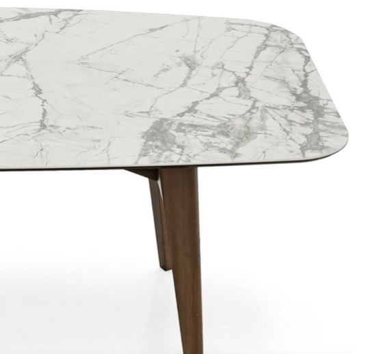 Oválný stůl Abrey, dřevo, sklokeramika, 200x100 cm, CS4127-FB 200