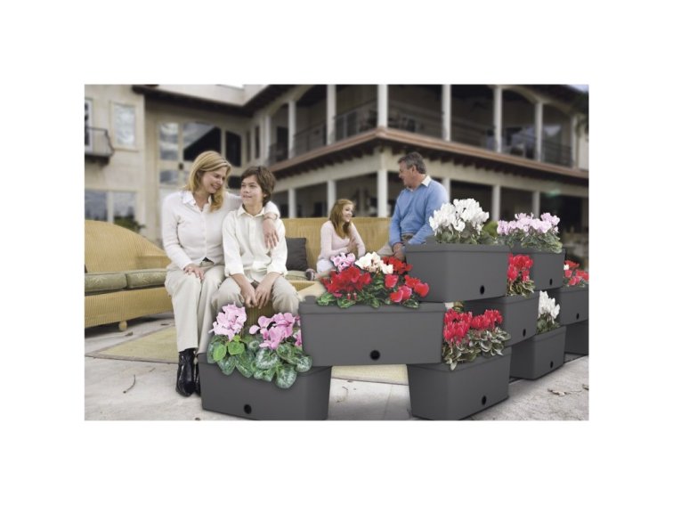 Sada zavlažovacích truhlíků BRICK 5 ks, antracit