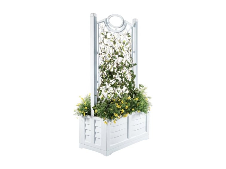 Truhlík s okrasnou mříží SEPARE, bílá