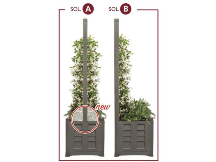 Truhlík s okrasnou mříží SEPARE, Cappucino