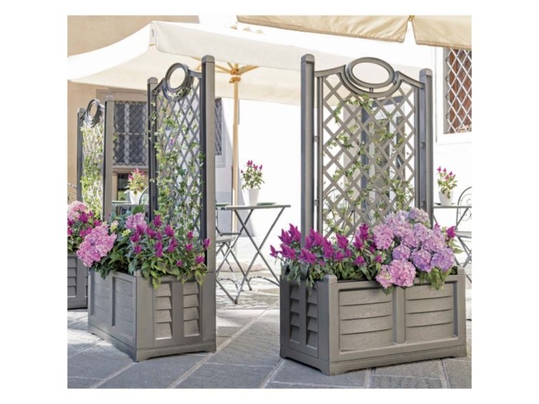 Truhlík s okrasnou mříží SEPARE, Cappucino