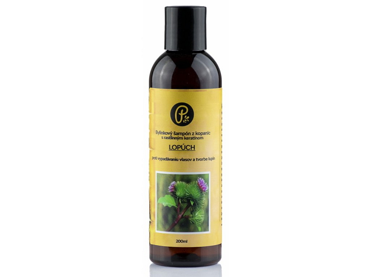ŠAMPÓN lopúch - bylinkový s prírodným keratínom proti vypadávaniu vlasov a tvorbe lupín 200ml