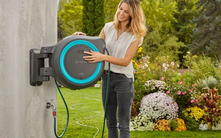 Akumulátorový nástěnný box PowerRoll XXL - sada, 40 m, tyrkysový